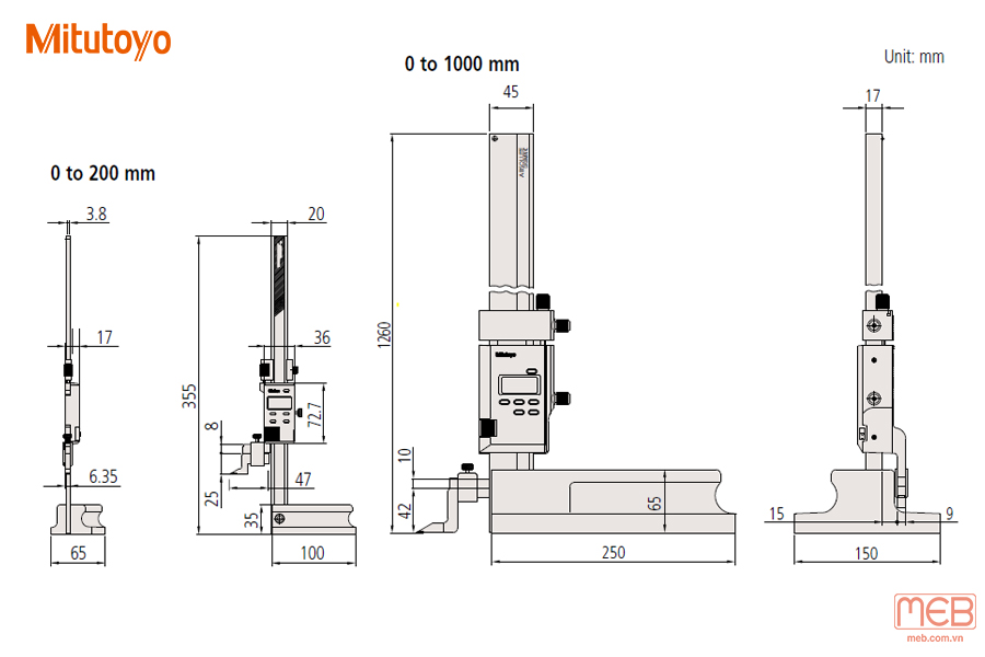 Thước đo cao điện tử series 570 Mitutoyo